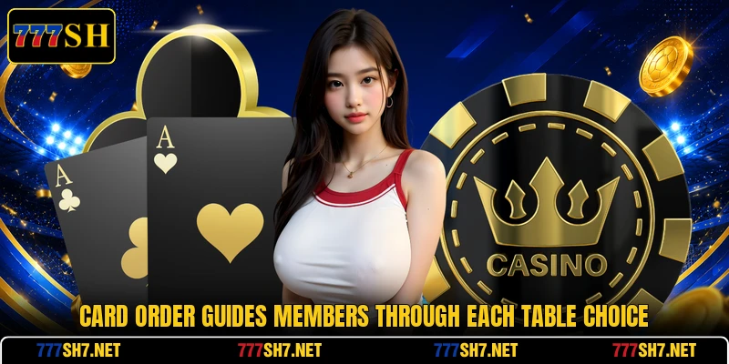 Card order guides members through each table choice Card order guides members through each table choice