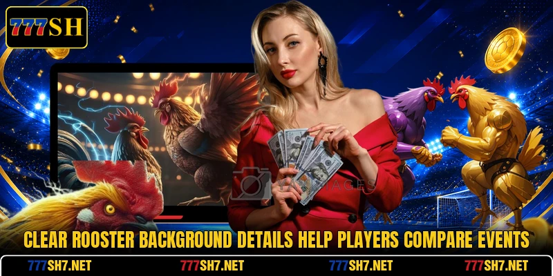 Clear rooster background details help players compare events Clear rooster background details help players compare events