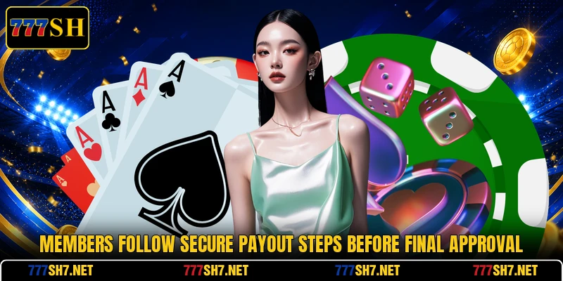 Members follow secure payout steps before final approval