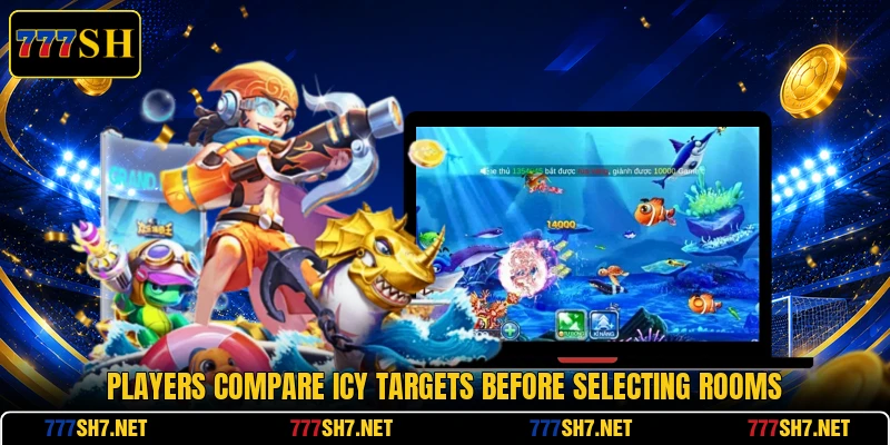 Players compare icy targets before selecting rooms Players compare icy targets before selecting rooms