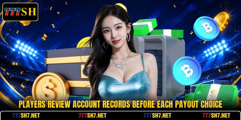 Players review account records before each payout choice