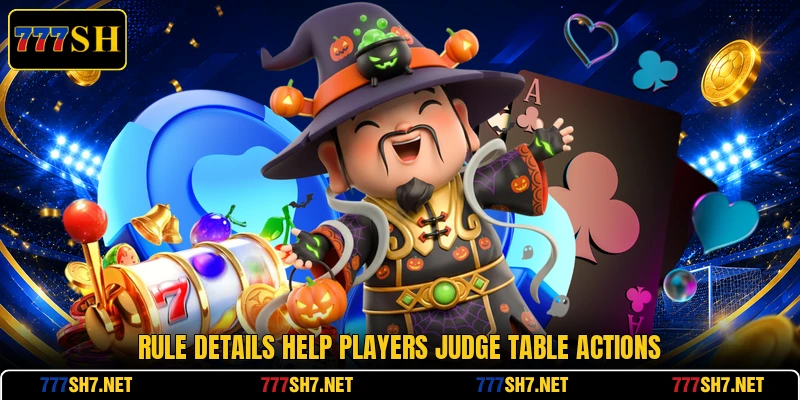 Rule details help players judge table actions Rule details help players judge table actions